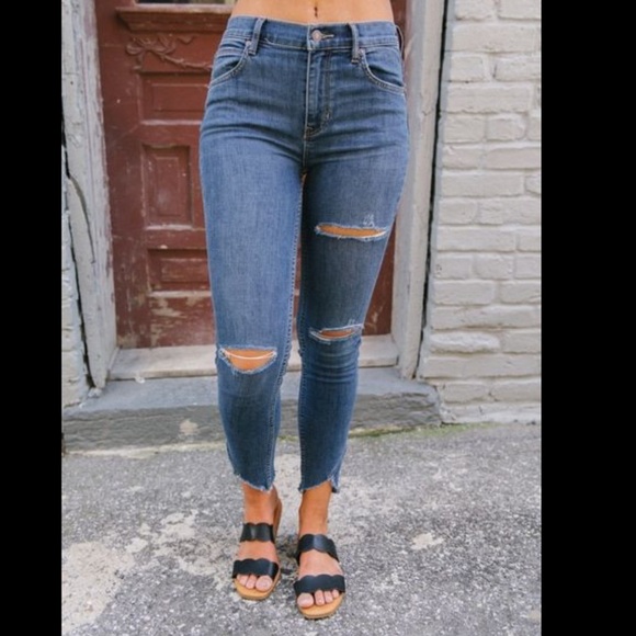We The Free High Rise ripped skinny jeans raw hem - Picture 7 of 7